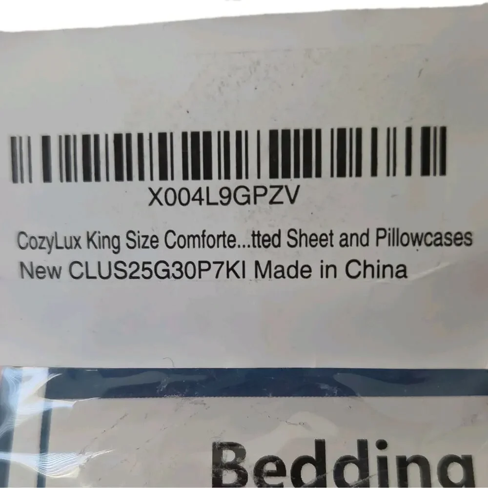 CozyLux King Blue Comforter Set w/ Fitted Sheet & Pillowcases Microfiber